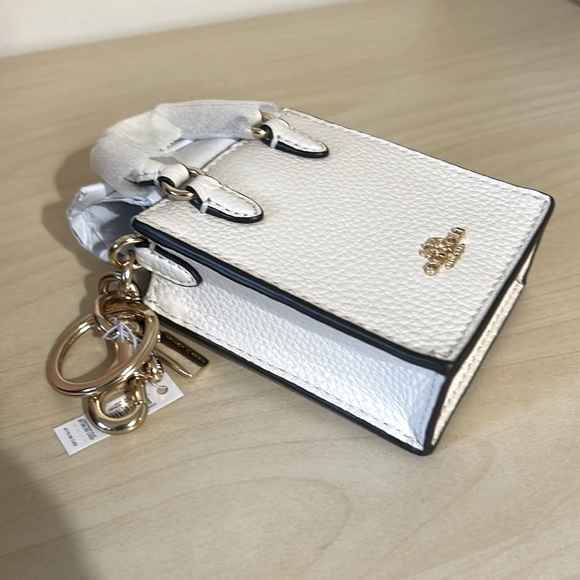 Coach White Mini Bag with Gold Accents NWT MINI - Picture 4 of 6